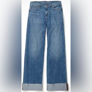 AMERICAN EAGLE LOW RISE WIDE LEG JEAN SIZE 14 short